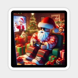 Roblox Santa Claus playing video game at Christmas Magnet