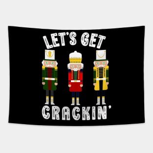 Funny Christmas Nutcracker Let's Get Crackin' Retro Christmas Tapestry