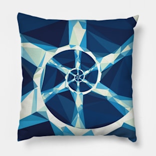 Blue Nautical Seashell Spiral Pillow