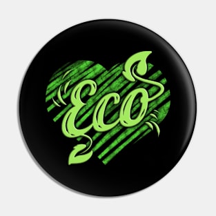 Green Leaves Logo Eco For Vegetarians And Vegan Pin
