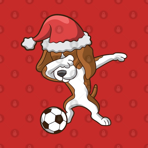 Soccer Dabbing Beagle Santa Claus Christmas by E