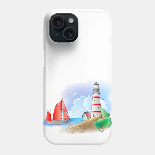 Celtic maritime landscape Phone Case by Artist Natalja Cernecka