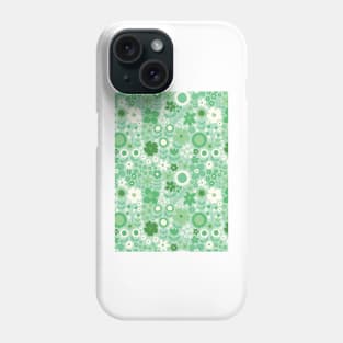 retro florals pattern, 70s groovy green flowers, flower market, scandinavian florals, green hues Phone Case