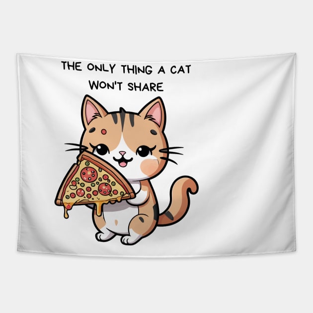 the only thing a cat won't share Tapestry by Craftycarlcreations