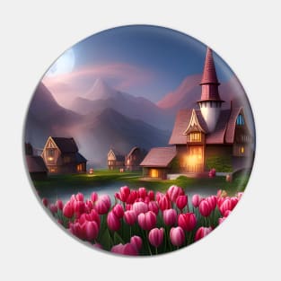 Red Tulip Village Pin