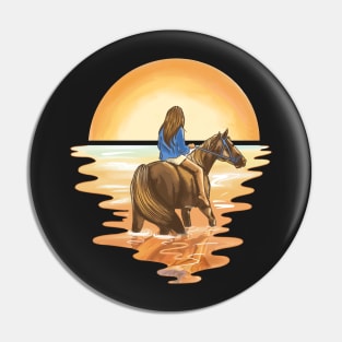 Horse Love,Horse Lover,Riding Horse in Sunset Pin