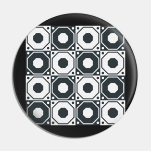 Mosaic Squares Black and White Pin
