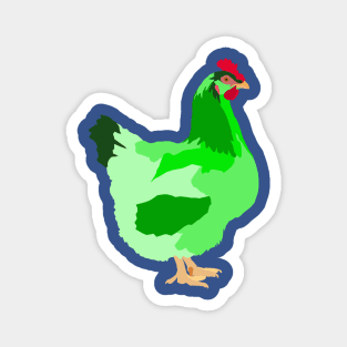 Green Backyard Chicken Magnet
