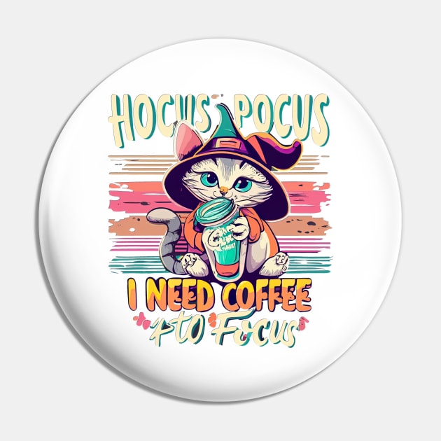 Hocus Focus - I need coffee to focus Pin by Maverick Media