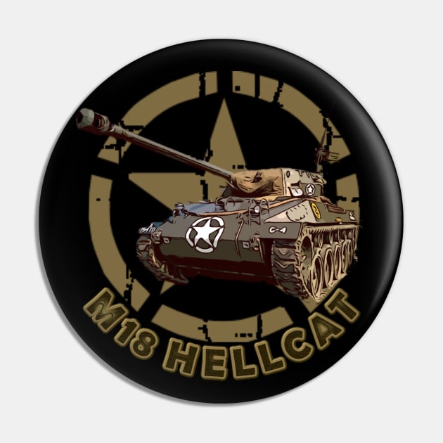 M18 Hellcat WW2 American Tank Destroyer Pin by F&L Design Co.