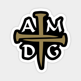 Three Nails Cross AMDG Magnet