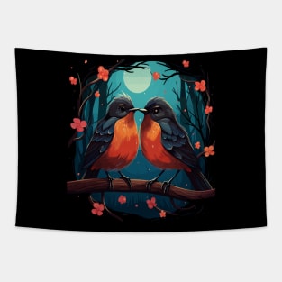 American Robin Couple Valentine Tapestry