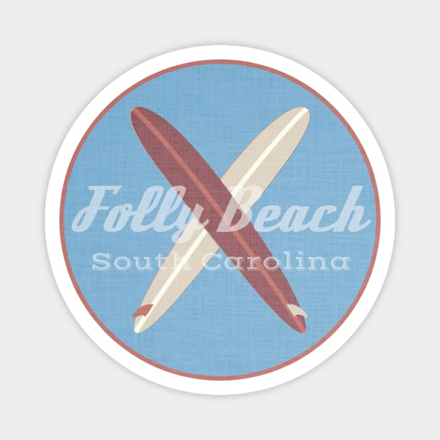 Folly Beach South Carolina Magnet by AKdesign