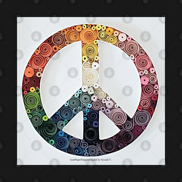 Printed Paper Quilling Art. Peace Sign.Any Occasion gift. Framed Art. Paper cut art by solsolyi