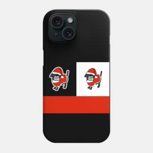 Cute Christmas Santa Dogs on Black White and Red Phone Case