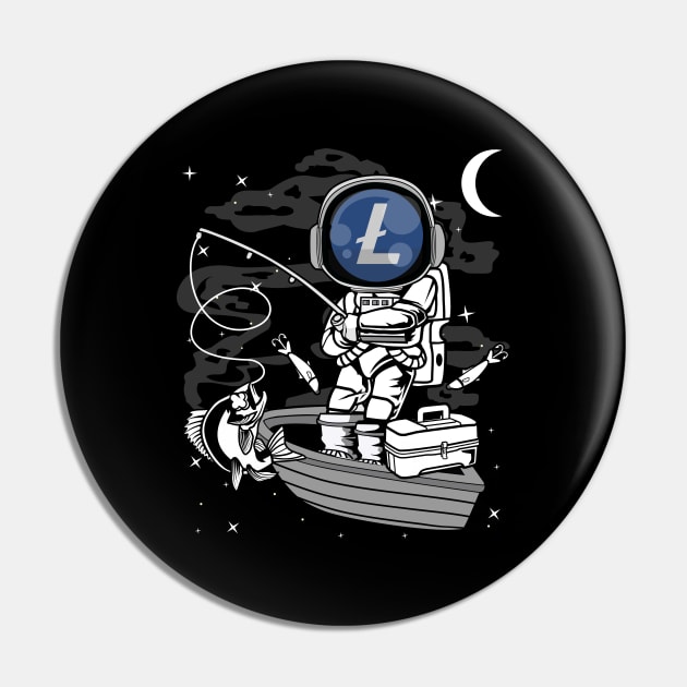 Astronaut Fishing Litecoin LTC Coin To The Moon Crypto Token Cryptocurrency Blockchain Wallet Birthday Gift For Men Women Kids Pin by Thingking About