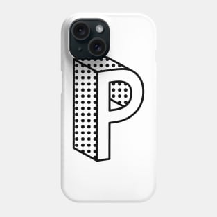 3D Ben Day Dot Isometric Letter P Phone Case