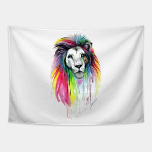 Watercolor Lion Painting Tapestry