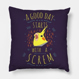 a good day starts with a SCREM #2 Pillow