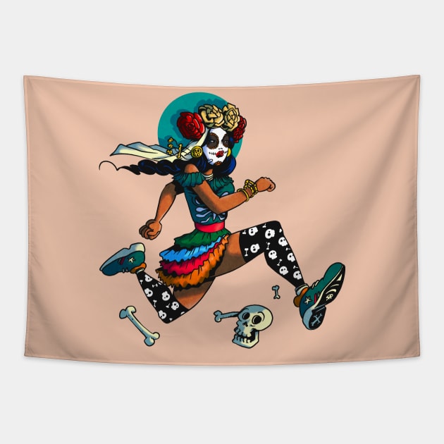 Runner Mexican Girl Tapestry by TomiAx