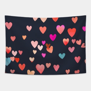 Flying Hearts pink Tapestry