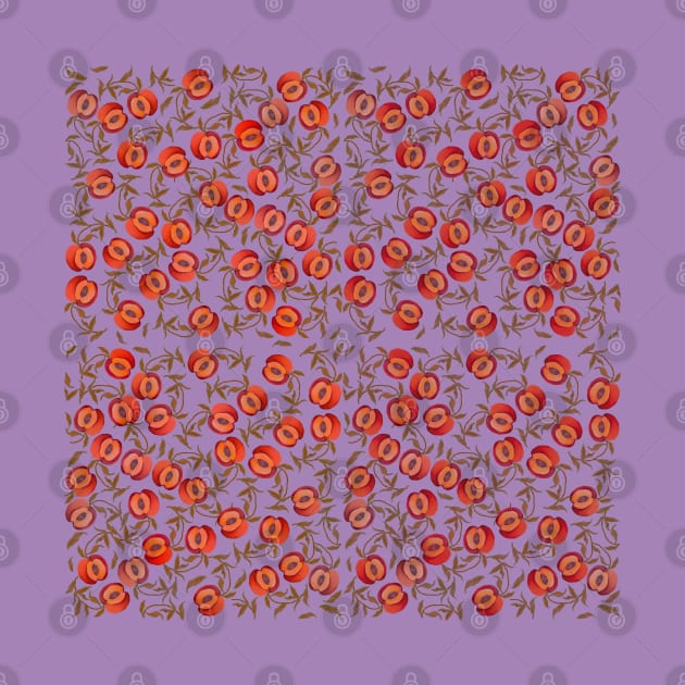 Autumn seamless pattern with peaches and leaves by shikita_a