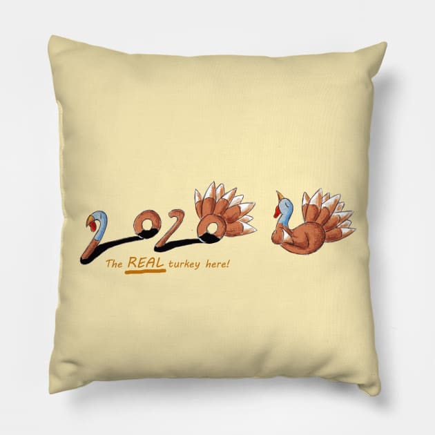 True Turkey Pillow by KristenOKeefeArt