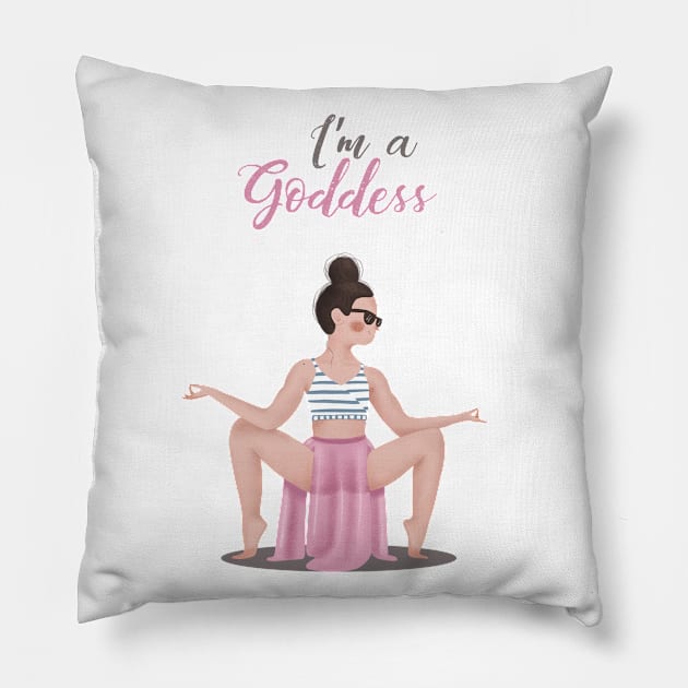 I'm a Goddess Pillow by Gummy Illustrations