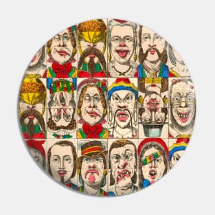 Comic faces of emotional humans Pin