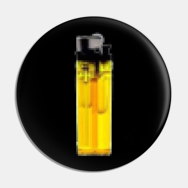 Pixel Lighter Yellow Pin by CharlieCreator