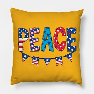 Peace 4th of July cliparts illustration Pillow