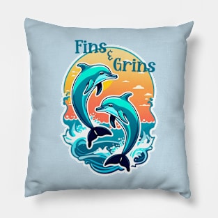 Fins & Grins Dolphins Pillow