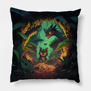 🐈 kitty in the jungle Pillow