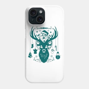 Reindeer antler | deer head green Phone Case