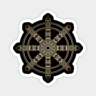 Golden Dharma Wheel Magnet