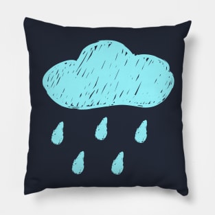 Chalkboard Raining Cloud Kids Drawing Pillow