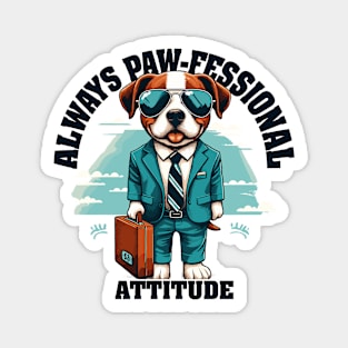 Always Paw-fessional Attitude - Funny Dog in Suit perfect for dog lovers Magnet