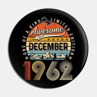 Awesome Since December 1962 Vintage 61st Birthday Pin