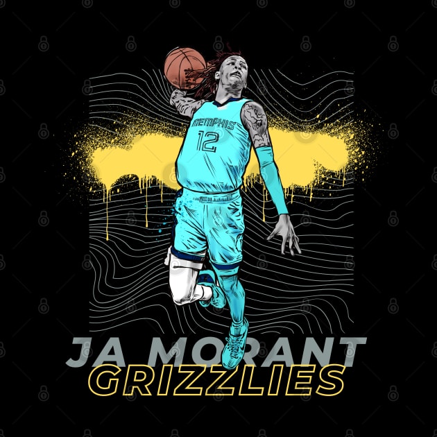 JA MORANT YELLOW GRIZZLIES by Basic Lee