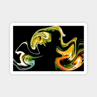 Late Summer Foliage  - Digital Liquid Paint Swirls Magnet