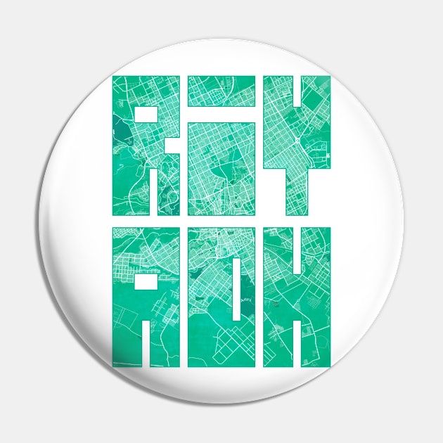 Riyadh, Saudi Arabia City Map Typography - Watercolor Pin by deMAP Studio