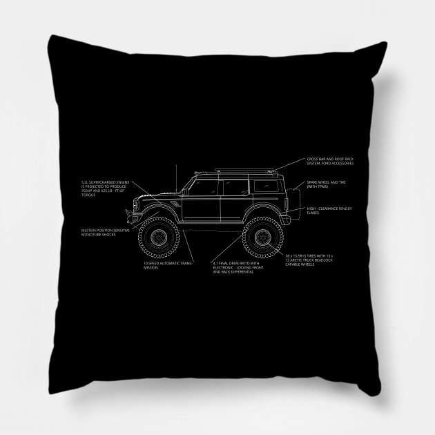 TRICKED OUT BRONCO. Pillow by LordGT