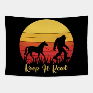 Bigfoot keep it real horse riding Tapestry