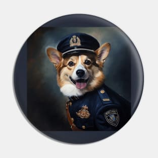 Police Officer Corgi Pin