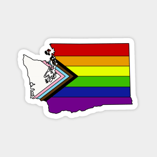 Progress Pride flag - Washington Magnet