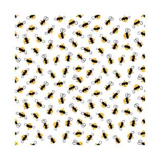 Cute bees bumblebee cartoon seamless pattern T-Shirt