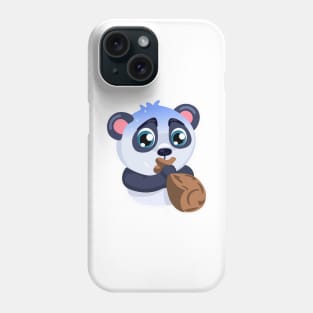 Panda blows the paper bag Phone Case