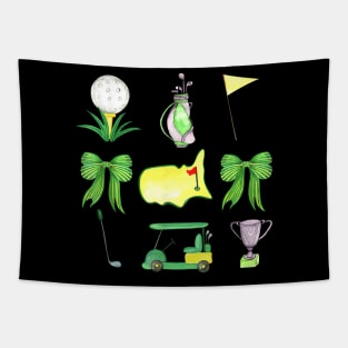 Coquette Bow Masters Golf Tournament Graphic Golfing Golfer Tapestry