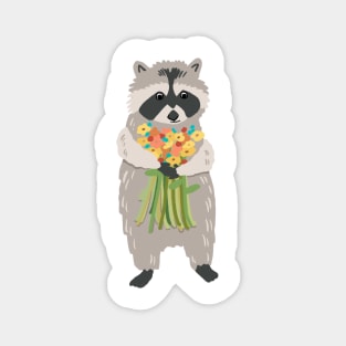 Raccoon with Flowers Magnet