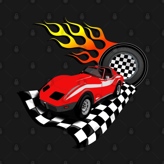 Racecar & Checkered Flag Design, Cool Birthday Gift & Home Decor for Boys by tamdevo1